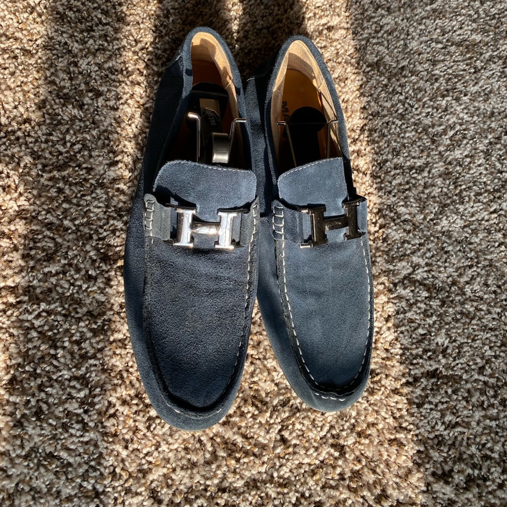 Blue Suede Slip On